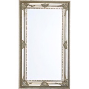 Sølv spejl facetslebet barok træramme 87x147cm 